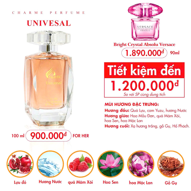 NƯỚC HOA NỮ CHARME UNIVERSAL 100ML